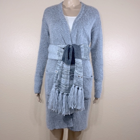 🌱 Angora Blend Long Belted Cardigan - Picture 12 of 12